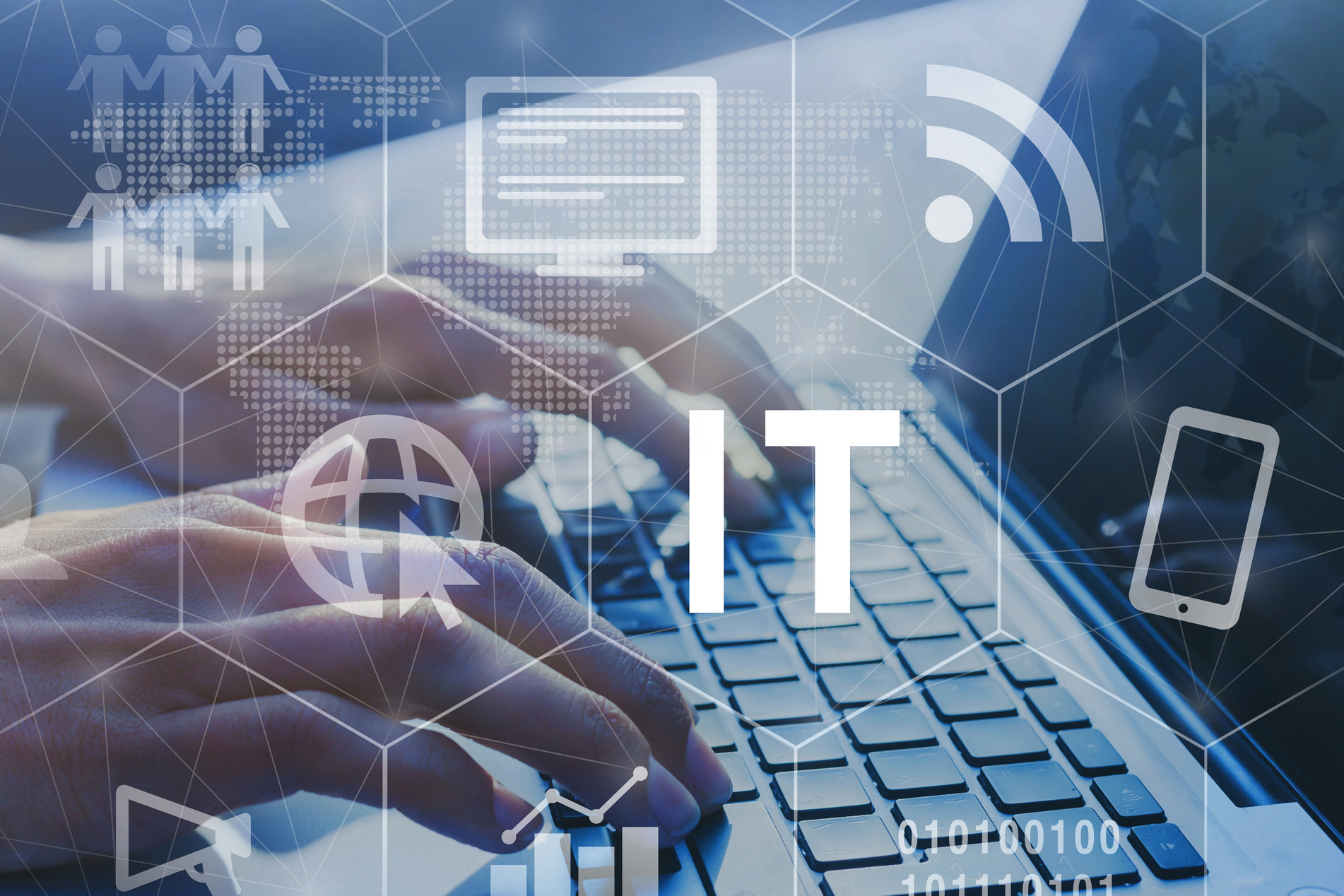 IT concept, information technology diagram
